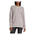 RALPH LAUREN Womens Gray Printed Striped Long Sleeve Crew Neck Sweater Size XS\TP