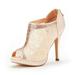 DREAM PAIRS Womens Fashion Dress High Heel Lady Peep Toe Wedding Pumps Shoes VALENTINE_01 CHAMPAGNE/SATIN Size 6.5