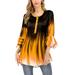 Plus Size Tie-Dye Gradient Print Pullover Tunic Blouse Tops For Women Ladies Oversized Baggy Henley T-Shirt Tops Casual Loose Comfy Irregular Hem Blouse Shirt Size S-5XL