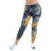 24seven Comfort Apparel Tie Dye Print Fitted Ankle Cuff Plus Size Sweatpants