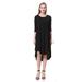 Mixfeer Women's Scoop Neck Pockets High Low Pleated Loose Swing Casual Dress
