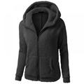 Women Winter Warm Fleece Jackets Fashion Casual Hooded Sweaters Black Available Warm Soft Coats Sweatshirts