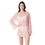 Kenneth Cole Reaction The Beat Off Shoulder Dress Cover Up Blush Large / Pink