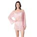 Kenneth Cole Reaction The Beat Off Shoulder Dress Cover Up Blush Large / Pink