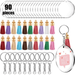 VONTER 90 Pcs Acrylic Keychain Blanks Craft Tassel Set Including 30 pieces key rings and 30 pieces tassel pendents and 30 pieces acrylic discs