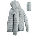 Peroptimist Ultra Light Men's Lightweight Packable Short Down Jacket Hooded Down Cotton Coat, Elastic Cuff and Hem Edges Make Jacket Easy To Wear and Take Off and More Fit GREY XL