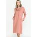 Women's Turtle Neck Hidden Pocket Long Sleeve Maxi Dress