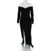 Rosario Womens Long Sleeve Cold Shoulder Crepe Corset Dress Black Size IT 42 6