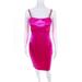 Brandon Maxwell Womens Silk Gaga Cocktail Length Dress Electric Pink Size 2