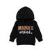 ZIYIXIN Kid Hooded Top,Fall Shirt,Round Neck Long-Sleeve Casual Elastic Cuff Hem Windproof Warm Letters Unisex Blouse