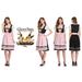 Glorystar Women's German Dirndl Dress 3 Pieces Oktoberfest Costumes Black-Pink S