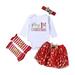 Newborn Baby Girls Christmas Costume Romper Tutu Tulle Skirt Headband Leg Warmer My 1st Xmas Outfit