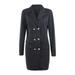 Seyurigaoka Hirigin WomenÂ´s Long Sleeve V Neck Double Breasted Blazer Dress Office Lady Mini Dress