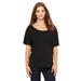 Bella + Canvas, The Ladies' Slouchy T-Shirt - BLK SPECKLED - XL