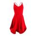 B Darlin Juniors' Strappy High-Low Dress (0, Bright Red)