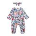 Meihuida Autumn Newborn Baby Girls Boys Footie Floral Print Long Sleeve Ruffle Jumpsuits