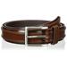 Florsheim Men's 32 mm Leather Double Ribbed Belt, Brown, 34