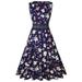 Cotonie Women's Sleeveless Elegant A-Line Party Wedding Guest Cocktail Swing Dress
