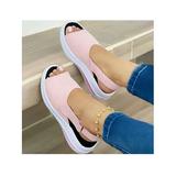 Daeful Fashion Women Peep Toe Sandals Platform Casual Outdoor Shoes Comfortable Magic Tape