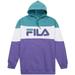 Fila Men's Big and Tall Colorblock Pullover Hoodie Feidspar Lilac White 3X
