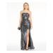 BLONDIE Womens Black Sequined Sleeveless Strapless Full-Length Body Con Evening Dress Size 9