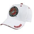 US Marine Baseball Cap White w/ Logo Emblem Embroidered Adjustable Hat for Medium to X-Large, Men or Women