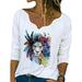 Women Plus Size T-Shirts Dandelion Printed Pullover Sports Tops Loose Tee Shirts V-Neck Floral Blouses Office Casual Women T-Shirts Blouses Tops
