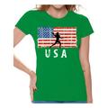 Awkward Styles American Football USA Women Shirt Women Gifts 4th of July T shirt for Women Patriotic Gifts Vintage USA Flag Women Tshirt 4th of July Party USA T-shirt for Women Love USA