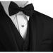 Men's Formal, Wedding, Prom, Tuxedo Vest, Bow-Tie & Hankie Set for Prom, Wedding, Cruise in Black - M Long
