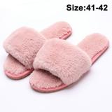 Xelparuc Women Fuzzy House Slippers Summer Open Toe Furry Slippers Fluffy Memory Foam Slippers for Women