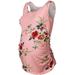 LAPA Women's Maternity Floral Tank Tops Sleeveless Side Ruched Pregnancy Shirts