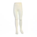 Girls Ivory Opaque Solid Color Footed Stretchy Tights