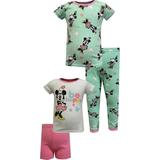 Favorite Characters Girls' Disney Jr Minnie Mouse Be Happy 4 Pc Cotton Toddler Pajamas