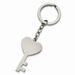 Solid Stainless Steel Key with Heart Key Ring