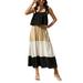 UKAP Long Maxi Dress for Women Adjustable Strap Ruffle Beach Sun Dress Ladies Sleeveless Summer Sundress