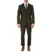 Ferrecci Men's Bradford Hunter Green Slim Fit Notch Lapel 3 Piece Vintage Tweed Heritage Suit Set - Blazer Jacket, Vest and Pants (54 Regular)