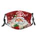 Merry Christmas Gift Santa Claus Candy Cloth Face Mask With Filter Pocket Washable Face Bandanas Balaclava Anti-Dust Print Reusable Fabric Mask With 2 Pcs Filters