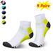 Sixtyshades 5 Pairs Ankle Socks for Women Men Half Cushion Crew Sport Socks (L/XL, Yellow)