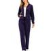 SAYFUT Velour Tracksuit For Women Velour Zip Hooded Jacket Jogging Pant Sets Velour Suit Set 2-Piece Track Suit, Sizes S-2XL Purple/Blue