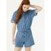 Free Assembly Women's Short Sleeve Drawstring Romper