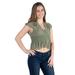 24seven Comfort Apparel Womens Cap Sleeve Beaded Summer Crop Top