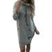 Avamo Long Sleeve Hoodie Pockets Tunic Dress for Women Pullover Hoody Dress Turtleneck Ladies Long Sleeve Solid Color Jumper Tops Dress