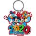 Disney Dated 2020 Burst Mickey Minnie Goofy Donald Pluto Lasercut Keychain, (Florida Namedrop)
