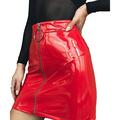 Xingqing Women High Waist PU Leather Mini Skirt Short Sexy Skirt Bodycon Pencil Skirts