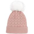 Women Beanie Hat Pom Pom Beanie Fleece Lined Winter Hat Pink