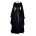 New Fashion Vintage Women Irregular Dress with Belt Long Sleeve O Neck Victorian Gothic Cosplay Party Costume Lady Gown Dresses