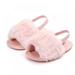 Taykoo Infant Baby Girls Soft Summer Sandals Casual Dress Shoe Plush Slide Anti Slip Sole Outdoor Flats Toddler First Walker Shoes