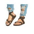 Zodanni Womens Ankle Buckle Straps Sandals Flip Flop Footbed Sandals Casual Shoes