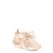 First Steps by Stepping Stones Infant Girls Metallic Fringe Moccasin Baby Booties with Soft Sole