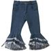 Sunisery Kids Girls Clothes Pants Wide Leg Flare Pants Fashion Ruched Trousers Toddler Kids Long Pants Girl 2-7T
